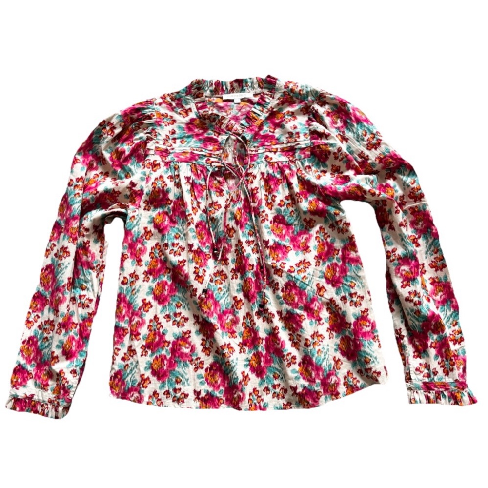 LOVE THE LABEL Floral Women's Top Boho Cottagecore Prairie Feminine Large